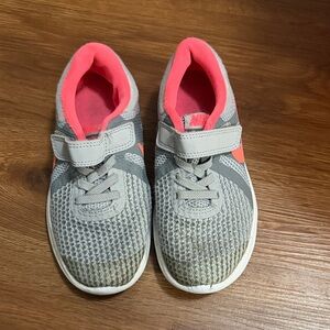Kids Gray and Pink Nikes